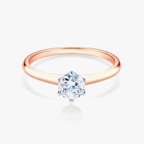 Pierścionek zaręczynowy The Journey: dwukolorowe złoto, diament laboratoryjny